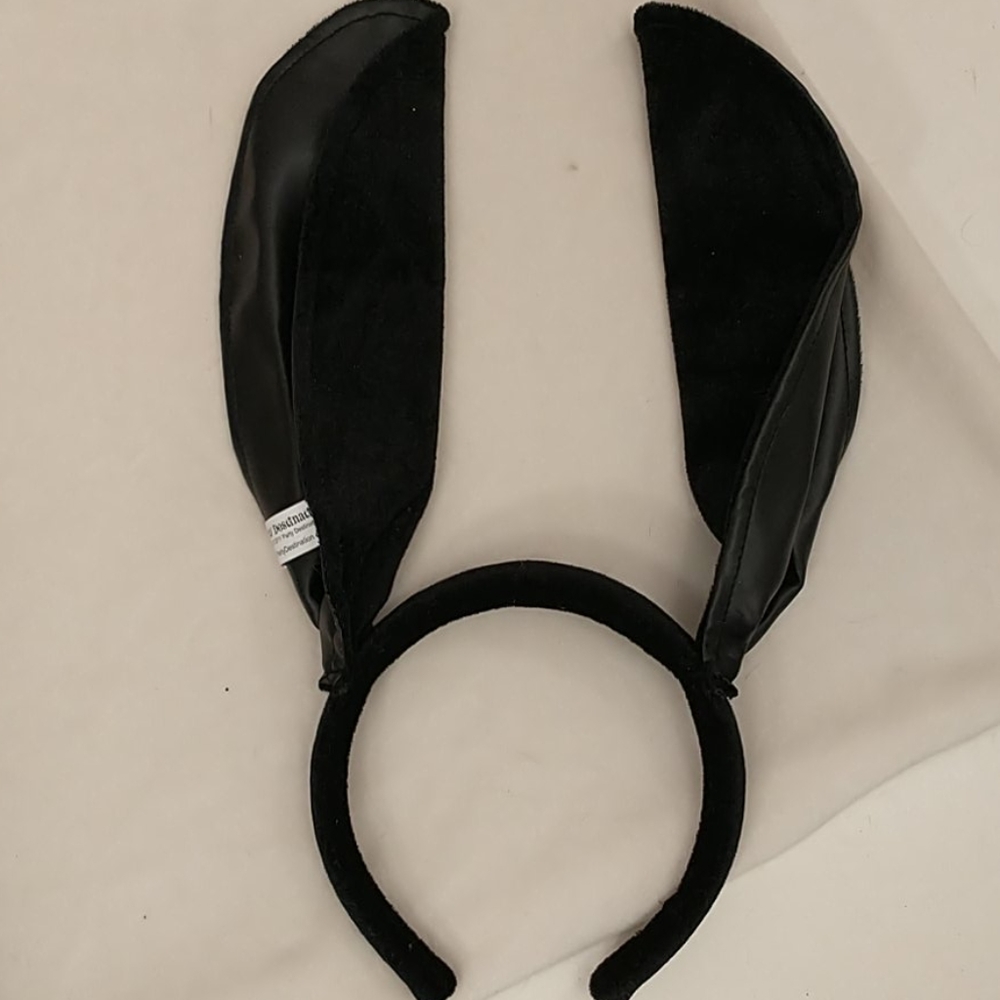 Black Bunny Ears Holloween Costume Playboy Velveteen Four Pairs Never Worn OS
